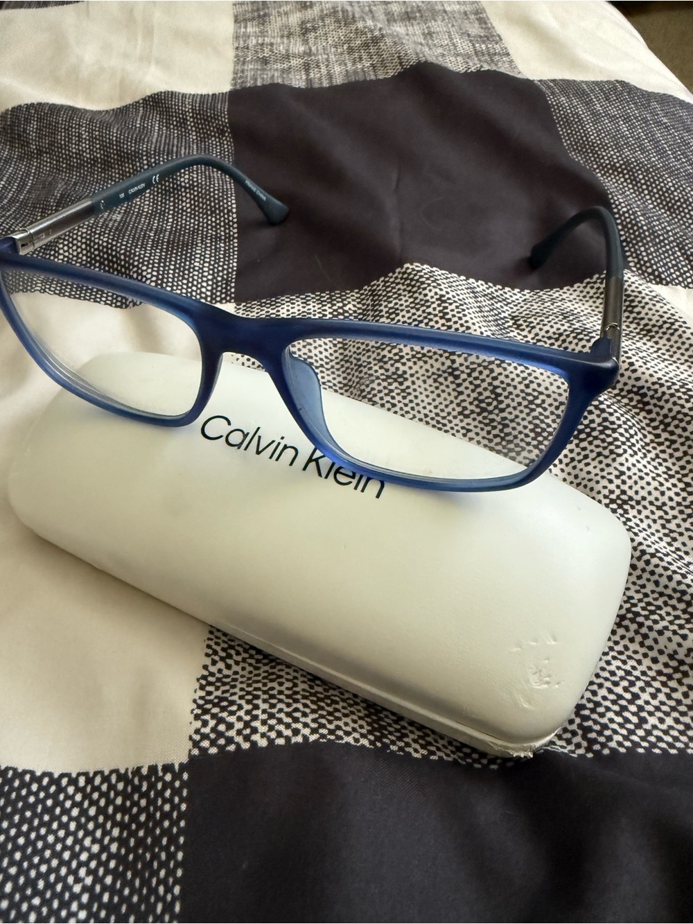 Calvin Klein Kids Blue Rectangular Eyeglass Frames